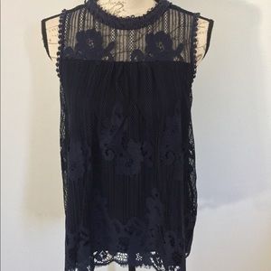 Taylor & Sage Navy blue lace Sleeveless M